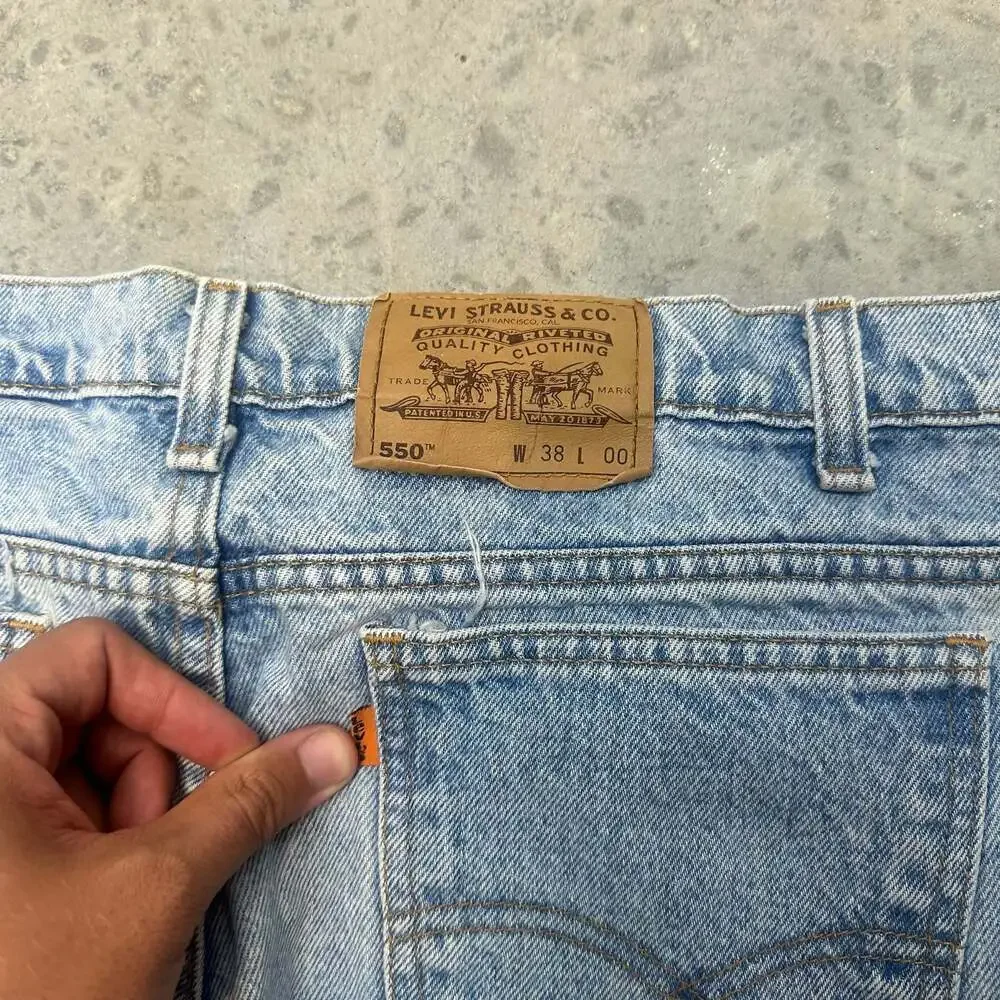 Vintage USA 90s Levi's 550 Orange Tab Jorts - 38”